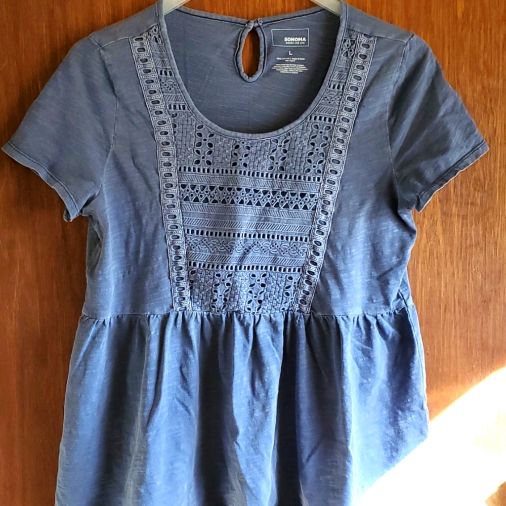 Heather Blue Sonoma top size Large